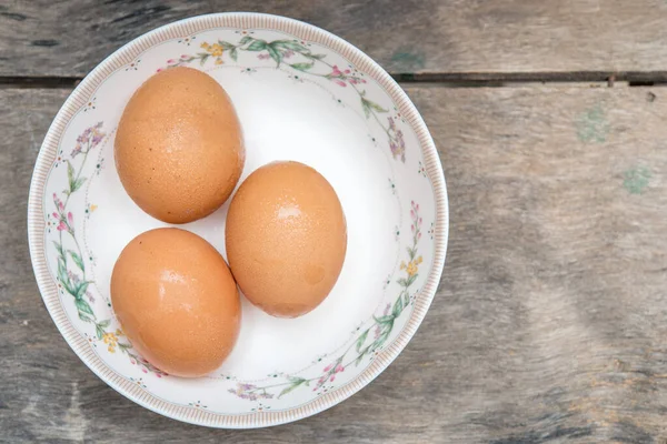 Three Eggs Bowl Prepare Cook — Stock Photo, Image