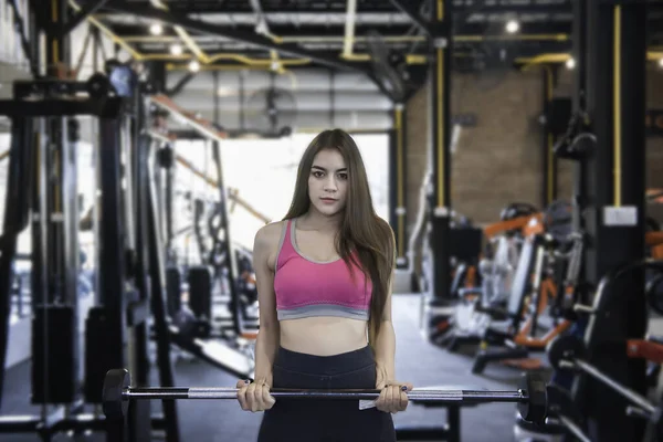 Hermosa Mujer Asiática Entrenando Gimnasio Tailandia — Foto de Stock