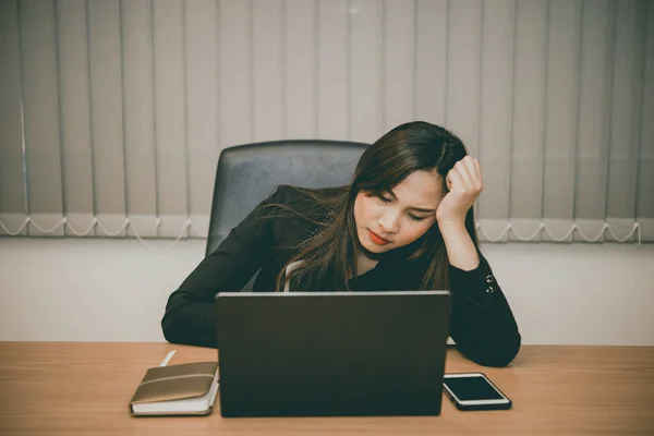 Mujer Negocios Estrés Jefe Secretario Tiene Trabajo Duro Tailandia Personas — Foto de Stock