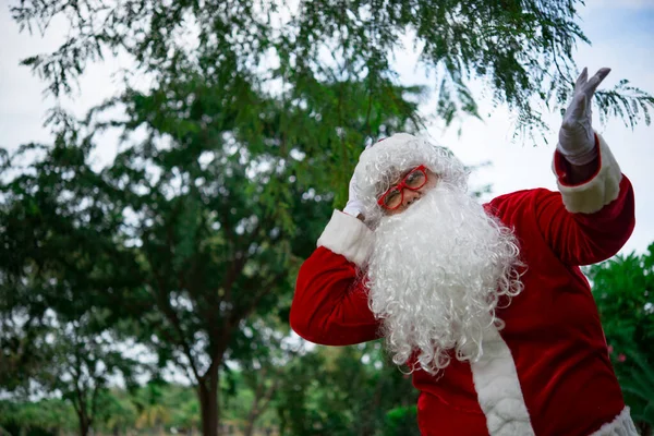 Weihnachtsmann Wald Frohe Weihnachten — Stockfoto