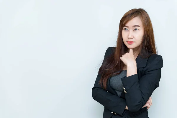 Portrét Krásné Asijské Podnikatelky Thajsko Lidé Sekretářka Mladá Dívka Koncept — Stock fotografie
