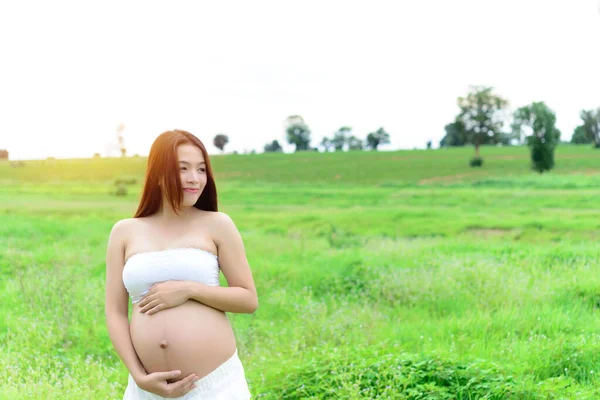 Portret Młodej Azjatyckiej Kobiety Ciąży — Zdjęcie stockowe