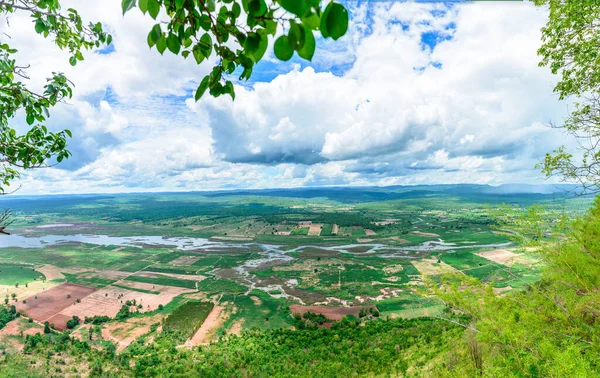 Vista Presa Larga Alta Montaña Con Hermoso Cielo Con Nube — Foto de Stock