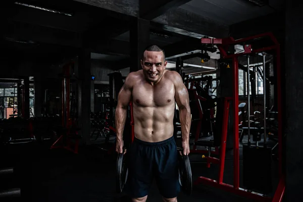 Retrato Hombre Asiático Gran Músculo Gimnasio Tailandia Personas Entrenamiento Para —  Fotos de Stock