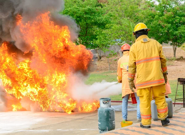 Thailand April 2016 Fire Training Firefighter Who Carefully Synchrotron Light Royalty Free Stock Images