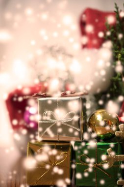 Arkaplan için süslenmiş Noel