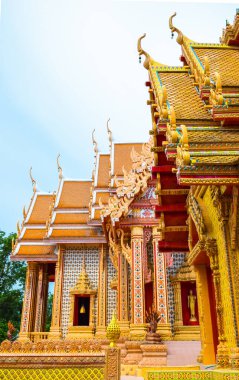 Eski Budist tapınağının dışı, seyahat konsepti. 