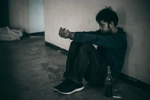 Ázsiai Férfiak Drogfüggők Flakka Kábítószer Vagy Zombi Kábítószer Veszélyes Életveszélyes — Stock Fotó