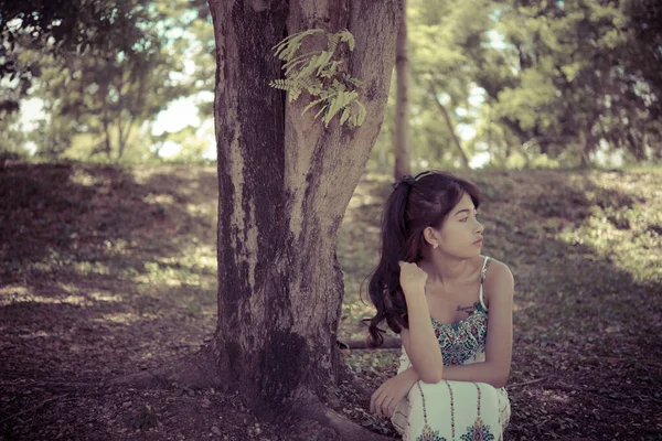 Close Triste Bella Donna Asiatica Unrequire Amore Lei Pensa Così — Foto Stock