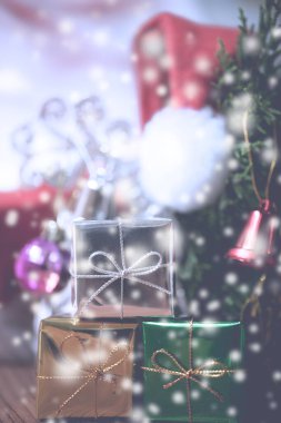 Arkaplan için süslenmiş Noel