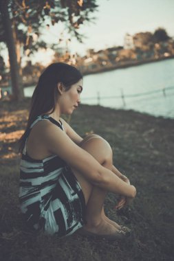 Asyalı bir kadının portresi karşılıksız aşktan üzüntü duymak