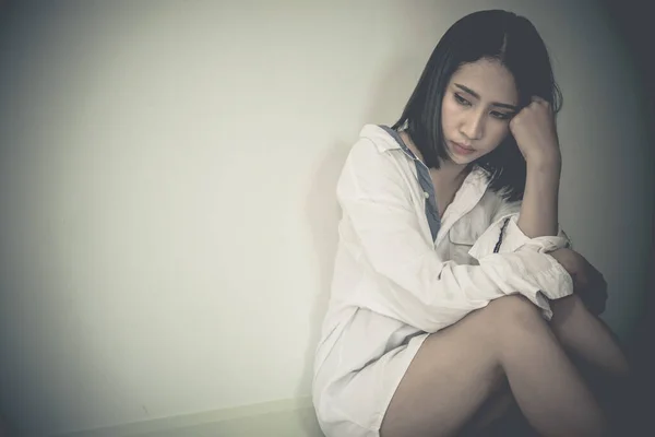 Asian woman sad from love,She worry because stress from boyfriend,Heartbreak woman concept,Thailand people