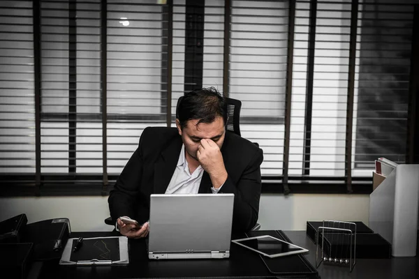 Close Stress Empresário Asiático Falha Trabalho Pessoas Tailândia Não Sucesso — Fotografia de Stock