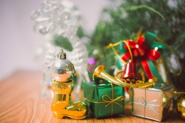 Arkaplan için süslenmiş Noel