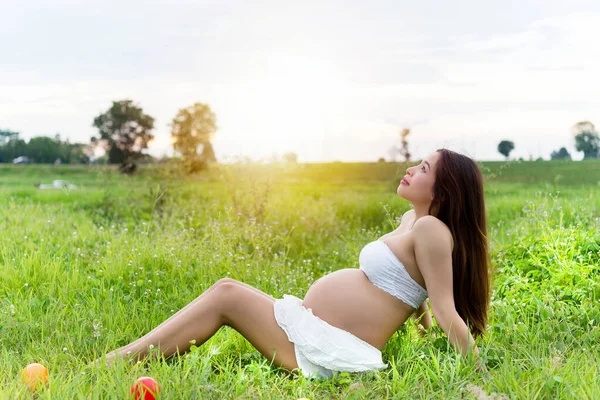 Portrait Jeune Asiatique Enceinte Femme — Photo