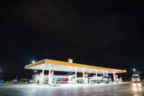 Verschwommene Ölstation Der Nacht — Stockfoto