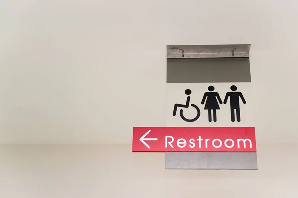 Restroom Label Ceiling Everyone Male Female Cripple — Stock Photo, Image