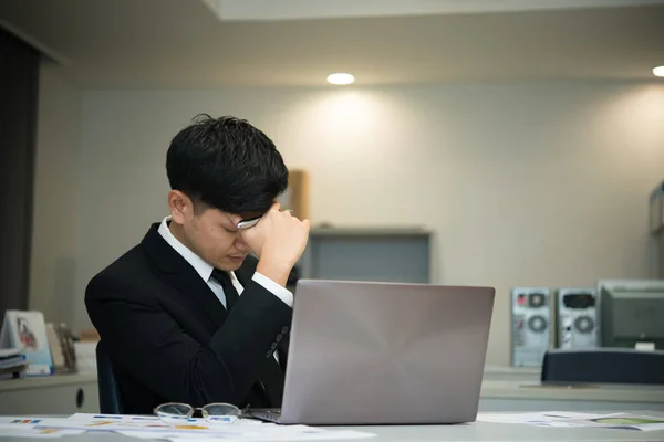 Close Stress Empresário Asiático Falha Trabalho Pessoas Tailândia Não Sucesso — Fotografia de Stock