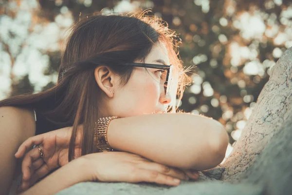 Porträt Einer Traurigen Frau Vintage Stil — Stockfoto