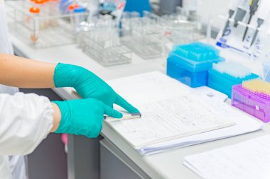 İki bilimadamı deney planı hakkında görüşlerini alır ve deneyden önce formülü kontrol ederler..