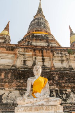 Eski Budist tapınağının dışı, seyahat konsepti. 