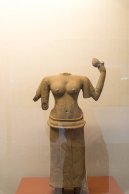 Antik Budist tapınağının içinde, seyahat kavramı 