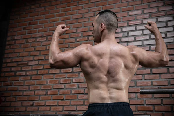 Retrato Hombre Asiático Gran Músculo Gimnasio Tailandia Personas Entrenamiento Para —  Fotos de Stock