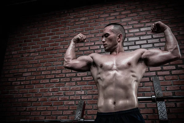 Portrait Homme Asiatique Gros Muscle Gymnase Thaïlande Personnes Entraînement Pour — Photo