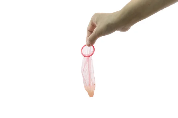 Condom Finish Sex Isolated White Background — 스톡 사진