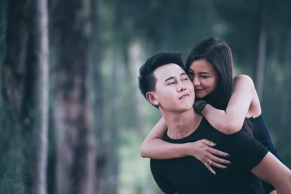 Picture Asian Couple Love Have Fun Happy People Concept — Stock Photo, Image