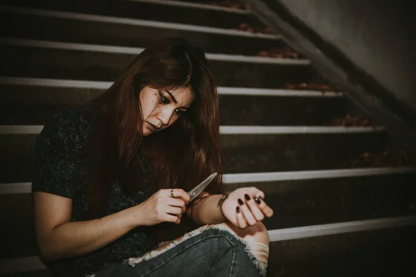 Donna Asiatica Triste Amore Preoccupa Perché Stress Fidanzato Cuore Spezzato — Foto Stock