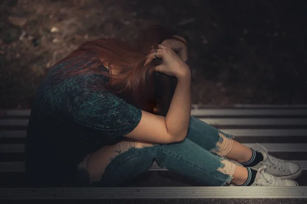Asian Woman Sad Love She Worry Because Stress Boyfriend Heartbreak — Stock Photo, Image
