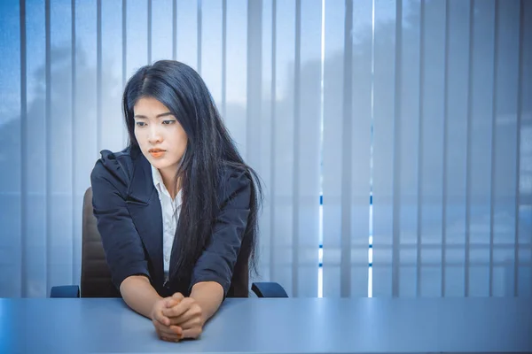 Cerca Triste Mujer Oficina Chica Estrés Del Trabajo Duro Heartbreak — Foto de Stock