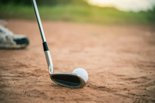 Asian Man Hand Hålla Golfklubb Solnedgången Thailand Människor Golfare Spela — Stockfoto