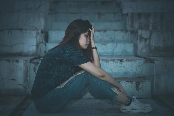 Asiatico Donna Triste Amore Lei Preoccupazione Perché Stress Fidanzato Heartbreak — Foto Stock