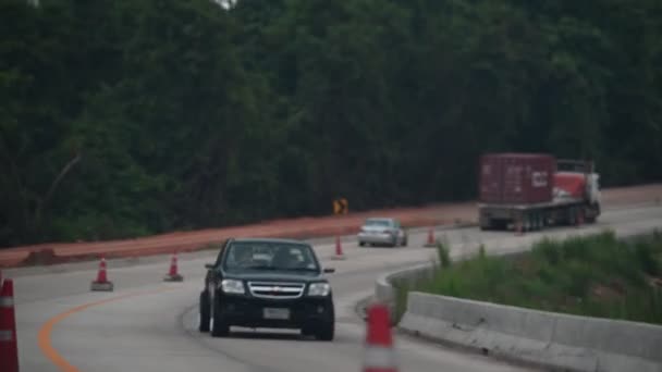 Vista Los Coches Carretera Durante Día Concepto Atasco Tráfico — Vídeos de Stock