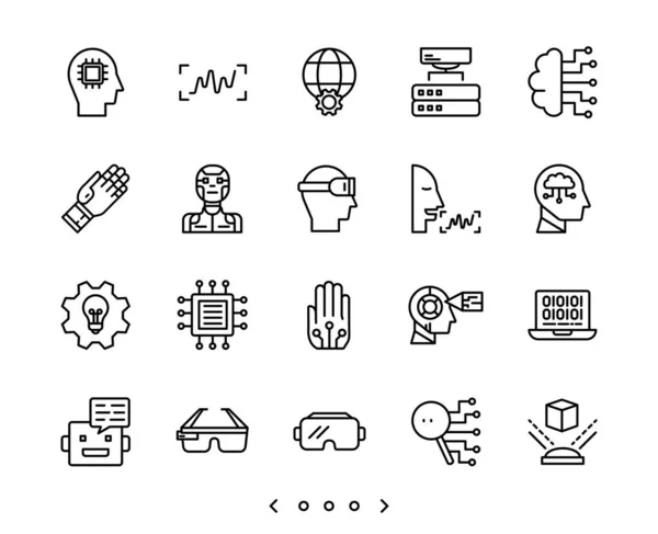 Искусственный Интеллект Будущие Иконки Роботов Настраивают Вектор — стоковый вектор