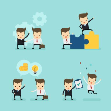 İş adamlarının anlaşma konsepti vektörü