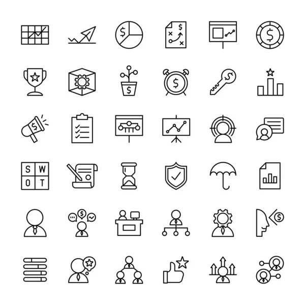 iş ve web 36 dış hat simge vektörü