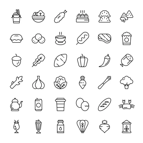 Levensmiddelen Dranken Outline Icon Vector — Stockvector