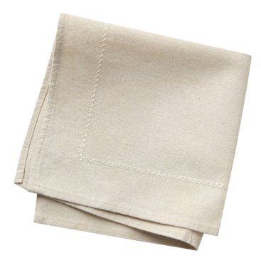 Bej katlanmış mutfak vaktimiz lcloth izole.