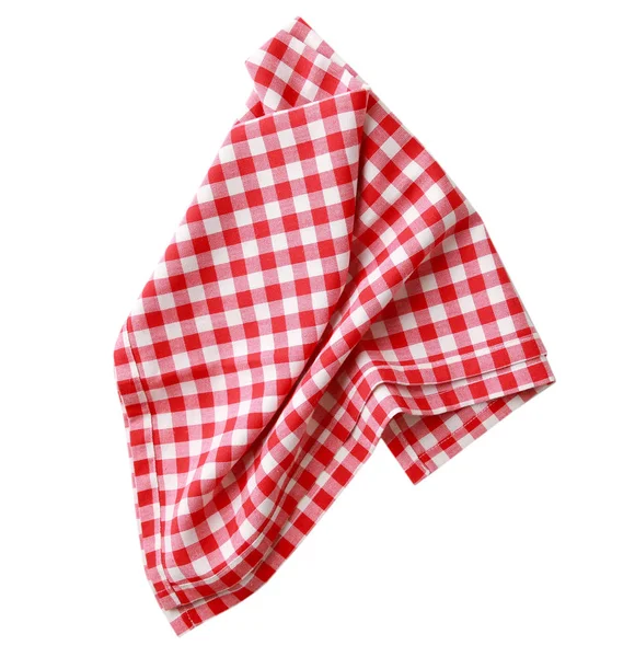 Red Checkered Clothes Isolated Picnic Towel — Stock Photo, Image