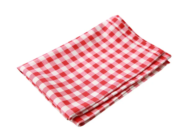 Red picnic table cloth isolted,checkered napkin.