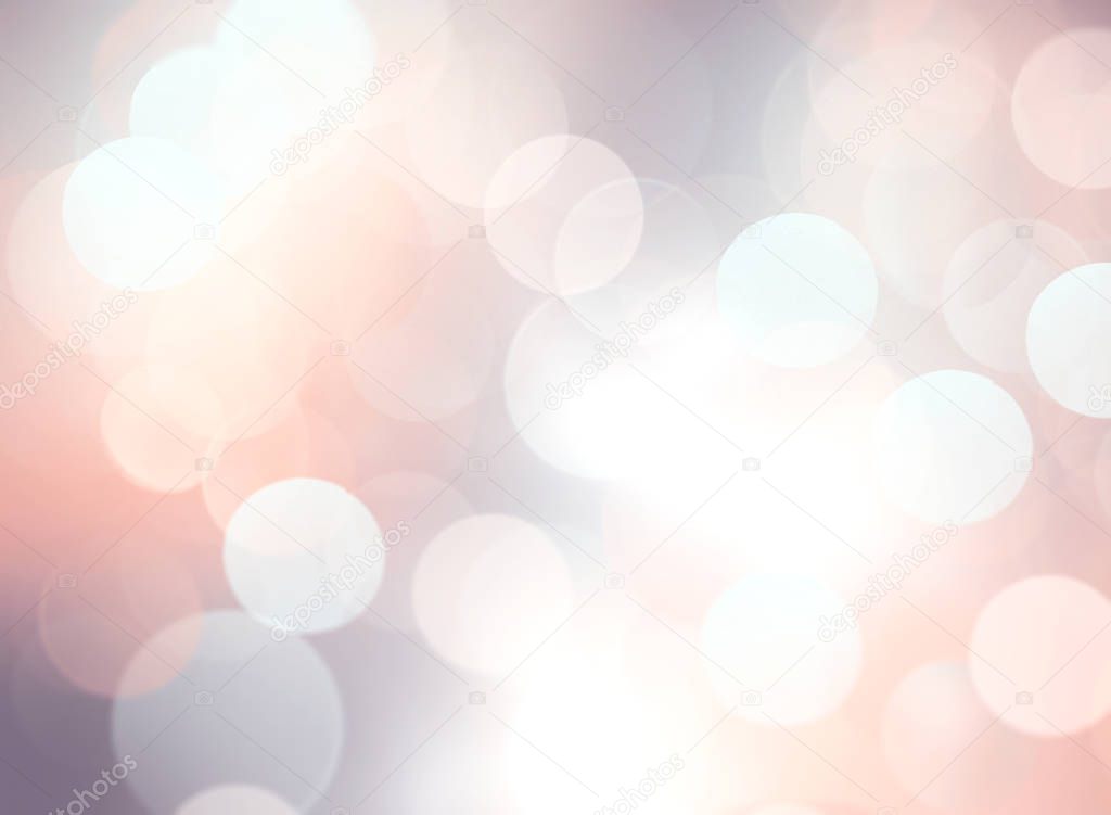 Pastel colorful blurred bokeh backdrop.Abstract christmas background.