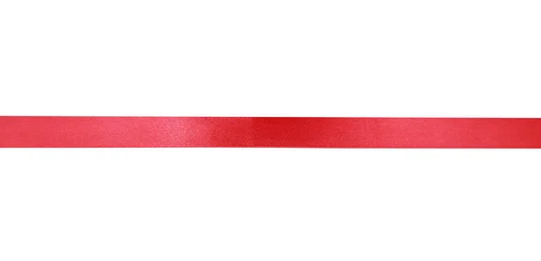 Red Holiday Flat Horizontal Ribbon Isolated Holiday Decor — Stock Photo, Image