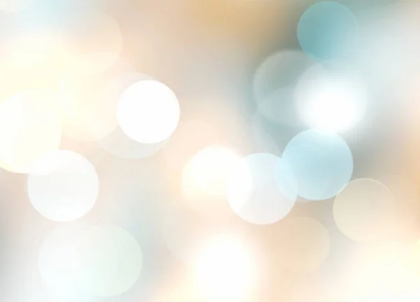 Soft Beige Blue Holiday Bokeh Blurred Lights Background Glowing Winter — Stock Photo, Image