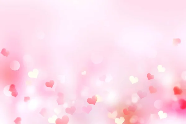 Valentine Verschwommen Herzen Abstrakten Bokeh Hintergrund Romantischen Hintergrund Hochzeit Rosa — Stockfoto