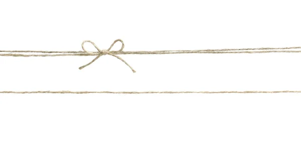 分離の弓でロープを麻ひも パッケージ装飾 — ストック写真