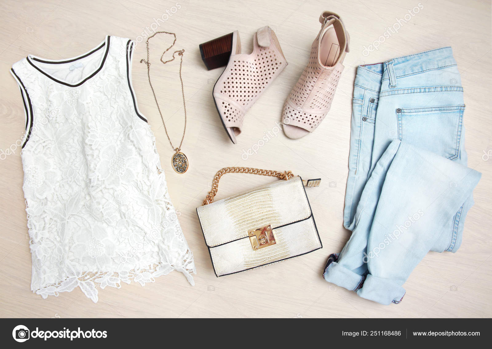 Fashion women's clothes set top view. Stock Photo by ©NYS 251168486