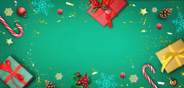 Christmas Background New Year Advertisement Banner Empty Copy Space Holiday — Stock Photo, Image